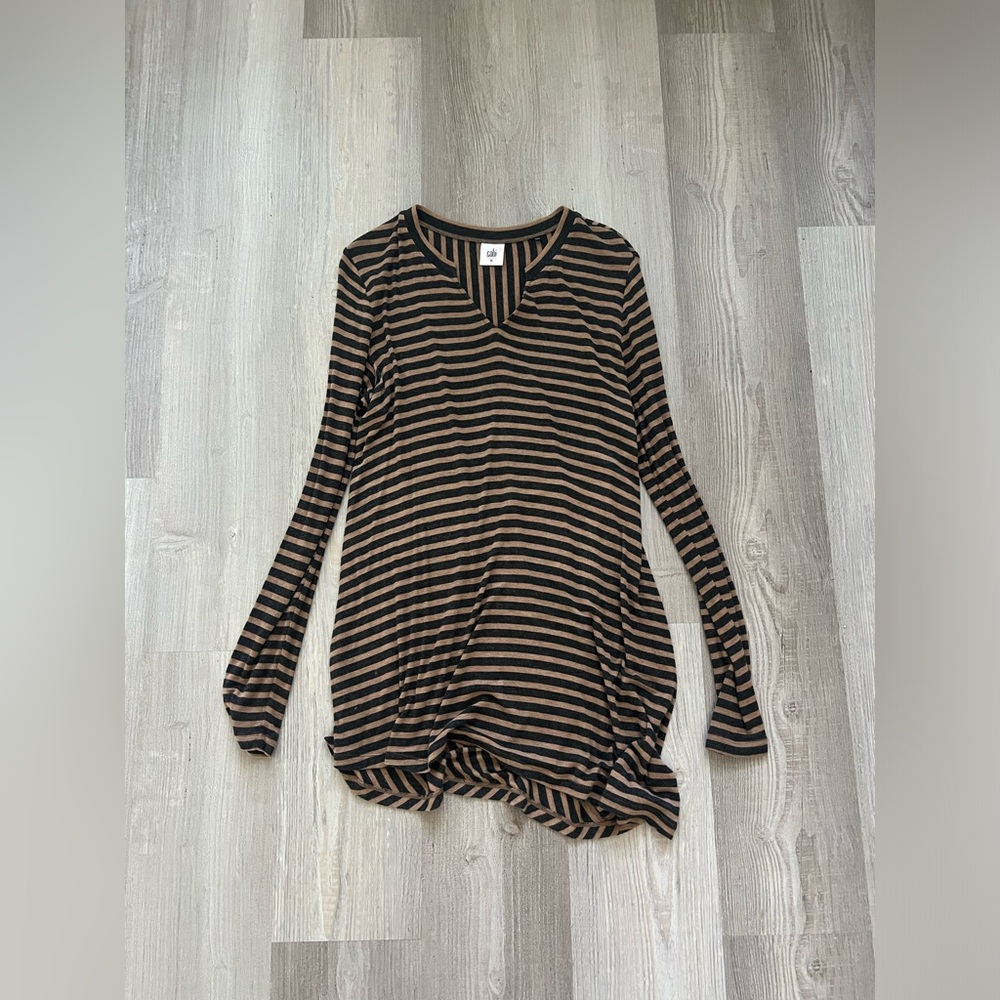 CAbi Striped Long Sleeve Tunic Top